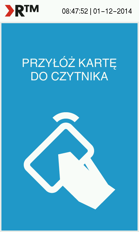 Rysunek 9: Widok okna informującego o konieczności przyłożenia e-karty do czytnika.