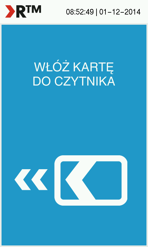 Rysunek 12: Widok okna z informacją o potrzebie włożenia e-karty do czytnika.